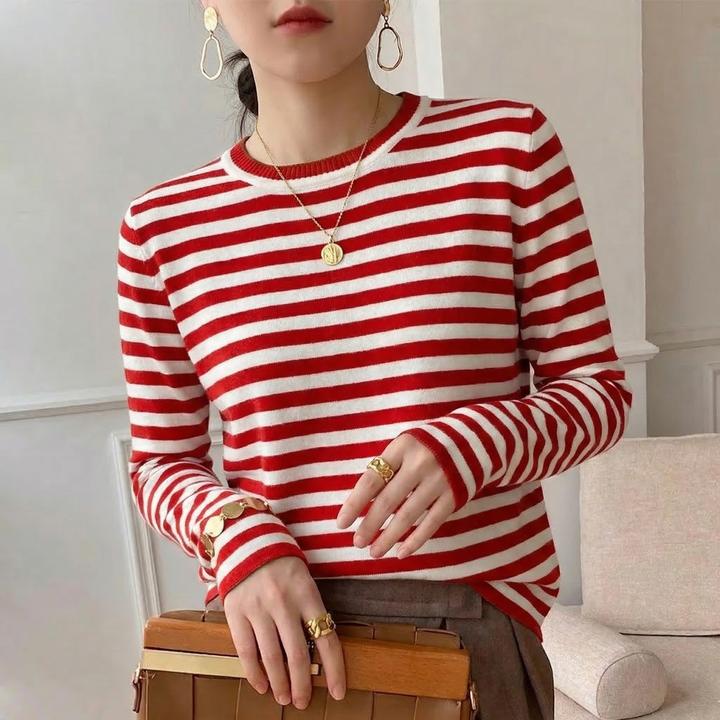 Lena Striped Cotton Tee