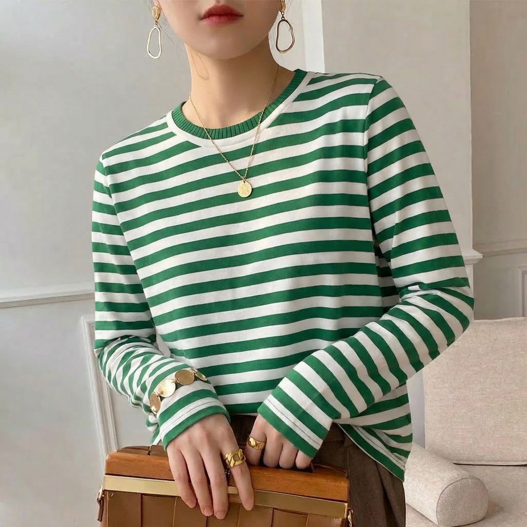 Lena Striped Cotton Tee
