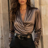 Dahlia Silk V-Neck Top