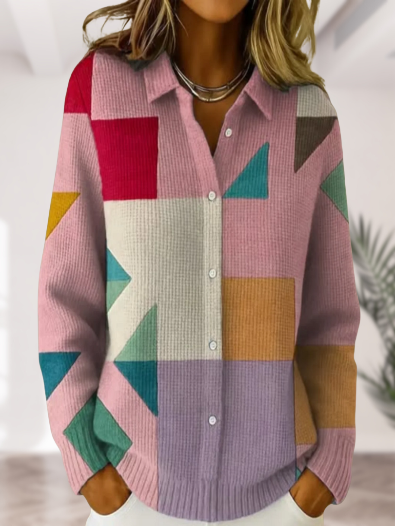 EDITH | Stylish Abstract Print Cardigan