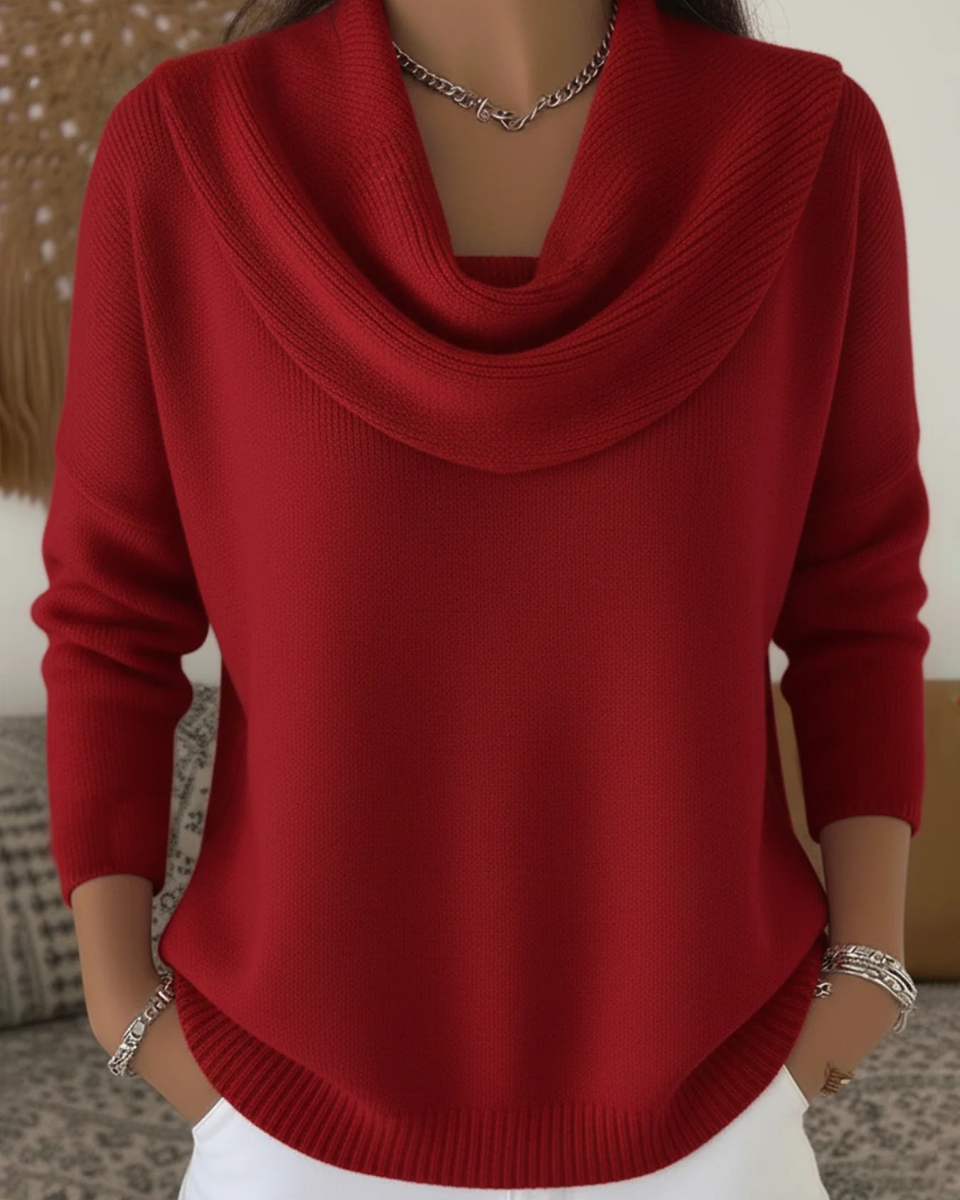 YVETTE | Cozy Ruffled-neck Sweater