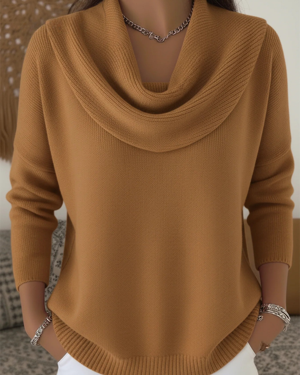 YVETTE | Cozy Ruffled-neck Sweater