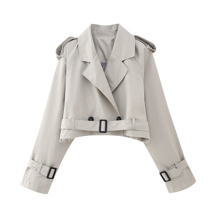 Virelle | Women's Cropped Double-Breasted Trench Jacket