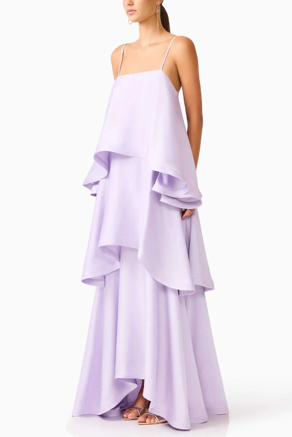 Nola | Women's Elegant Satin Open Back Maxi Dress