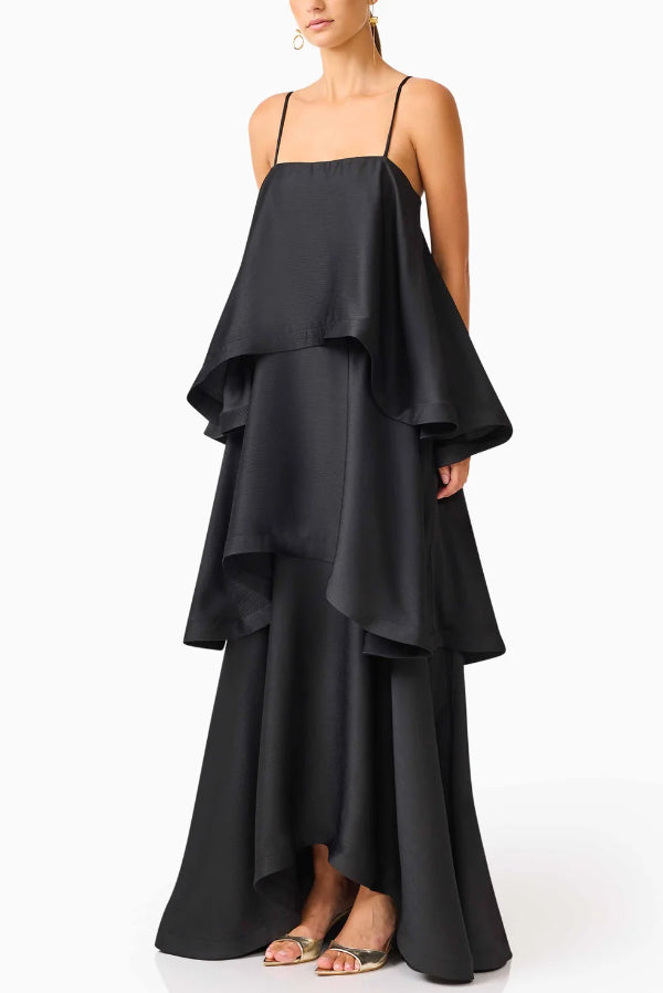 Nola | Women's Elegant Satin Open Back Maxi Dress