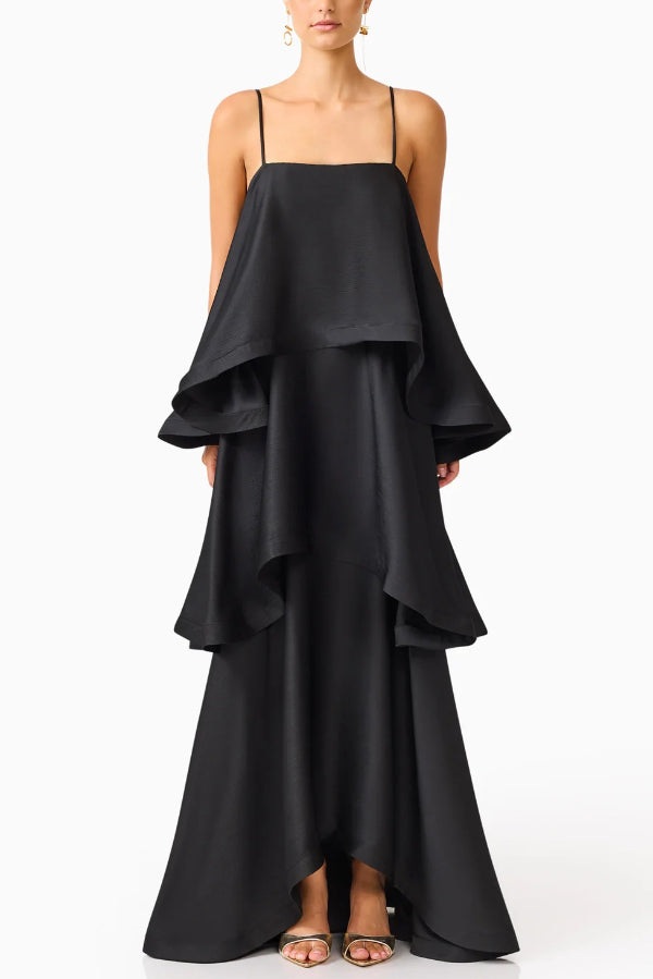 Nola | Women's Elegant Satin Open Back Maxi Dress