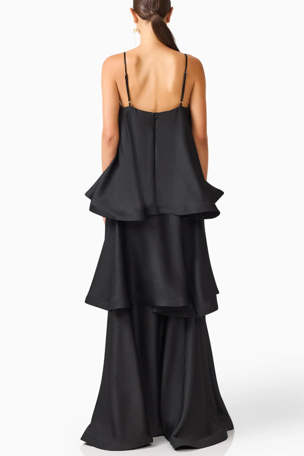 Nola | Women's Elegant Satin Open Back Maxi Dress