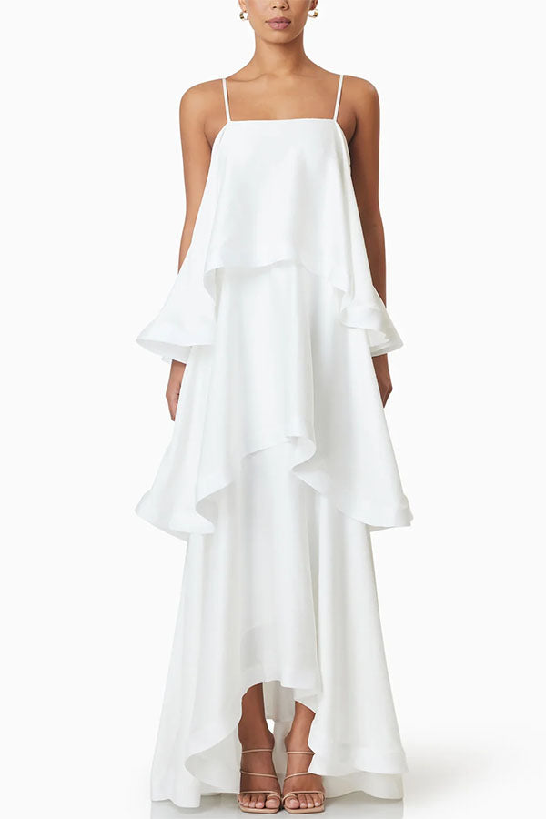 Nola | Women's Elegant Satin Open Back Maxi Dress