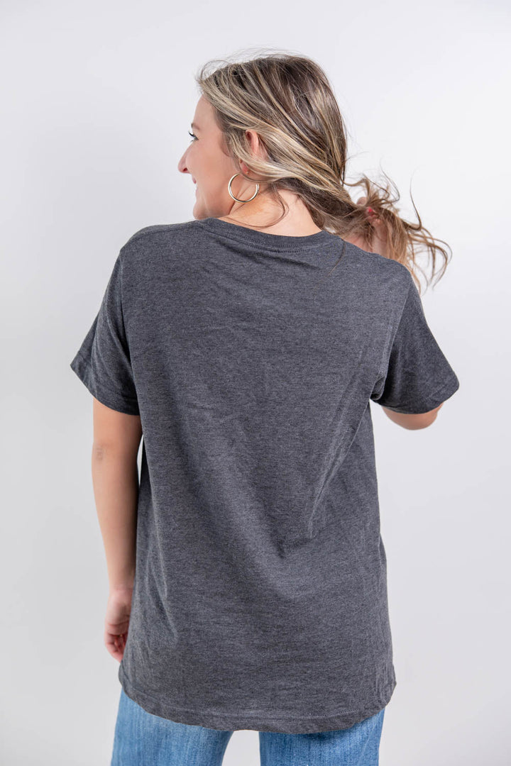 Ghost Outline Black Cotton Blend Graphic Halloween Tee