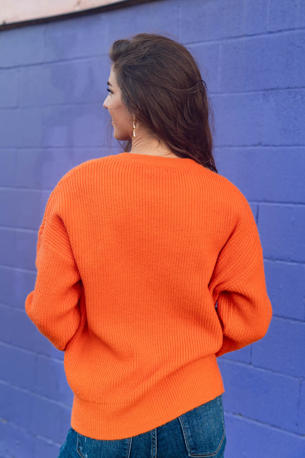 Pumpkin Kisses Ribbed Gingham Patchwork Jack-o-Lantern Halloween Sweater
