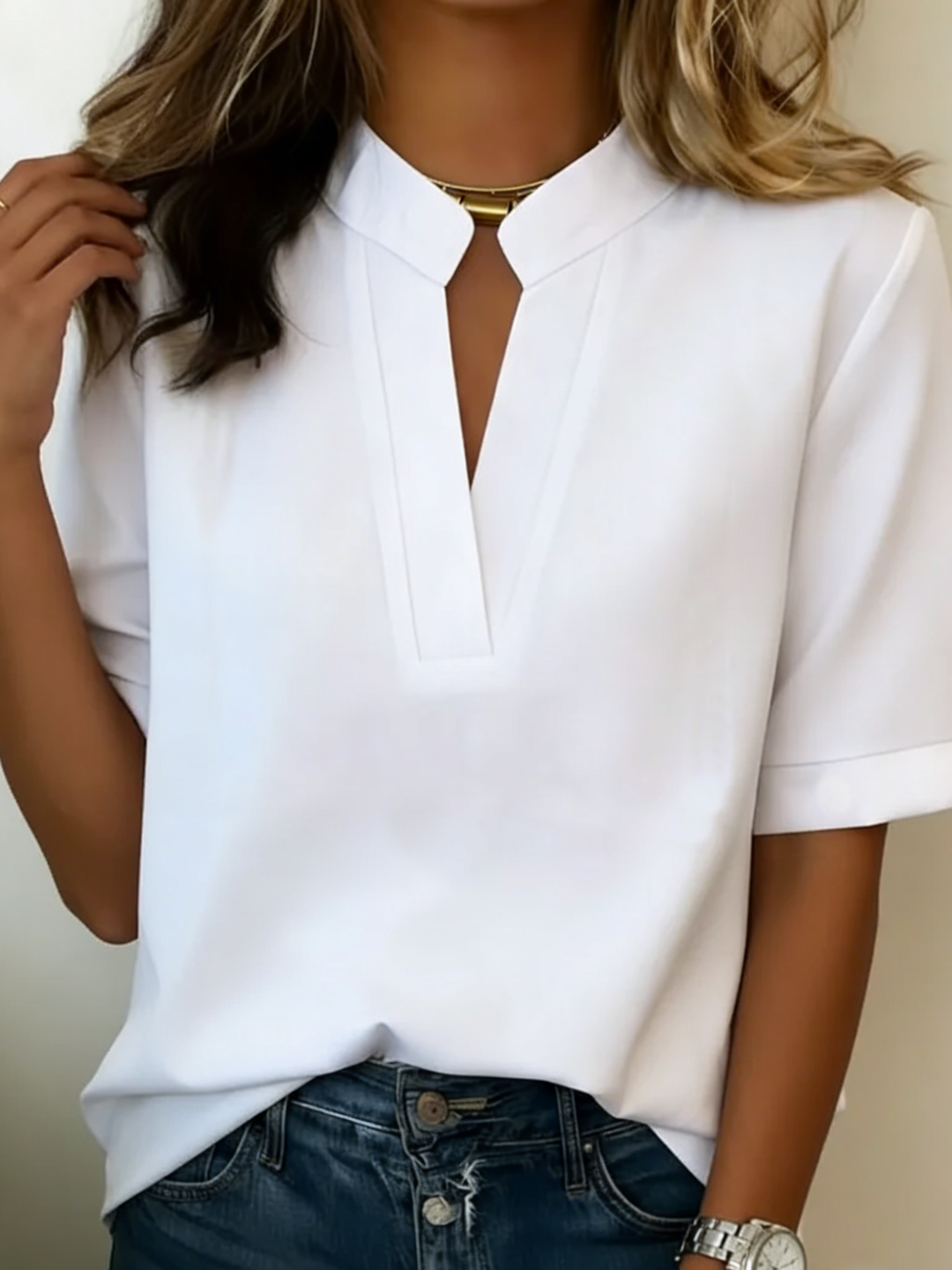Hazel | Elegant V-Neck Blouse