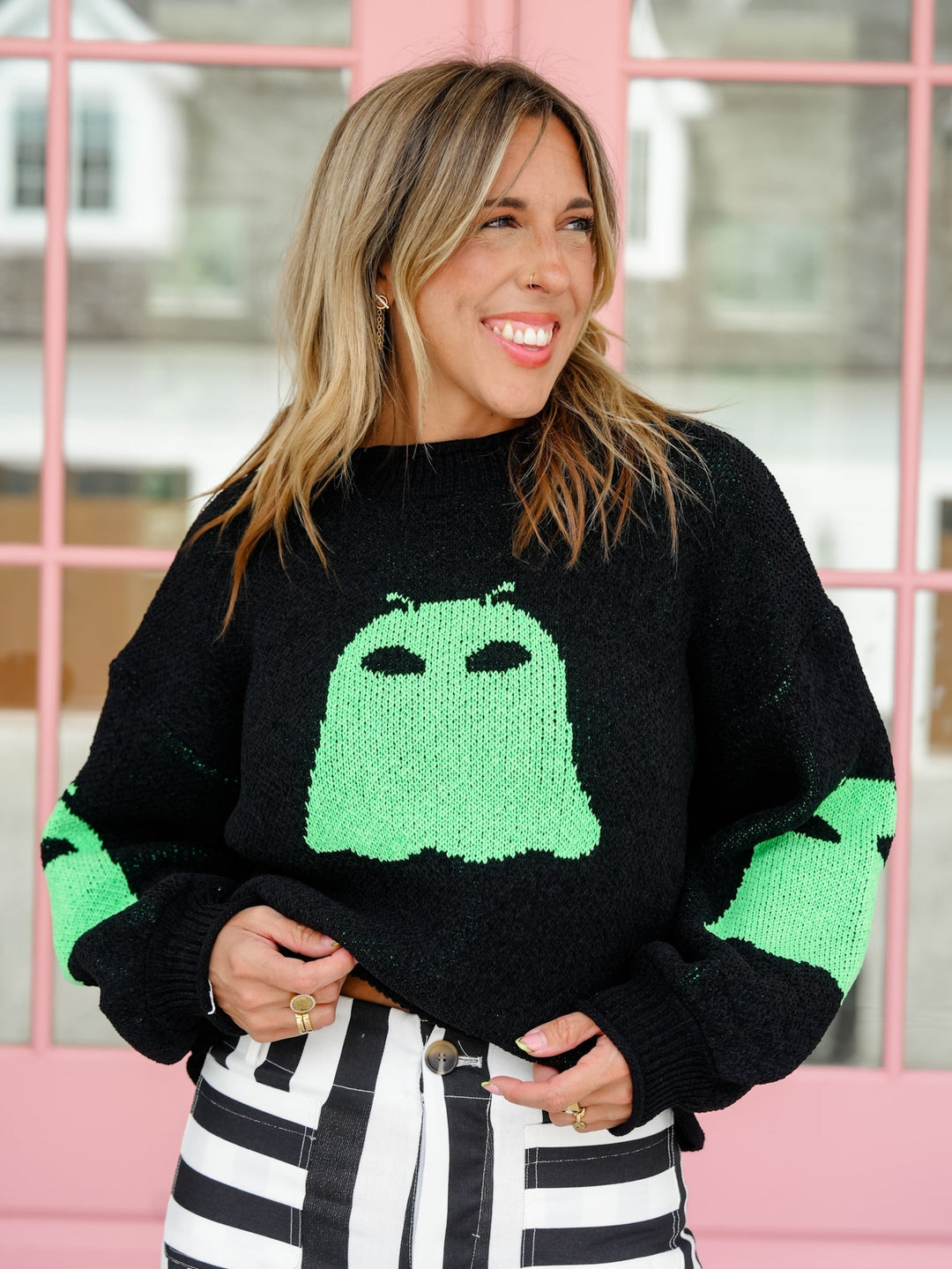 Long Sleeve Alien Ghost Sweater