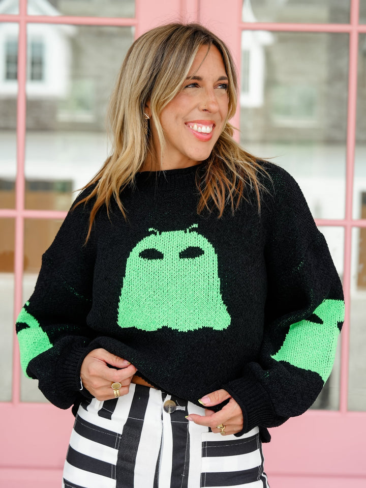 Long Sleeve Alien Ghost Sweater