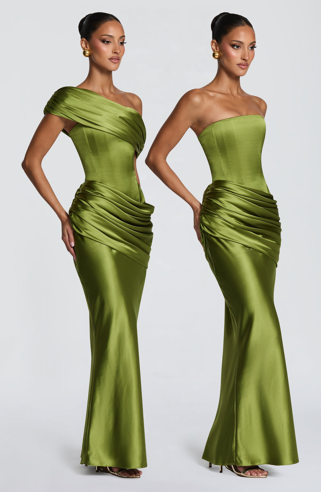 Lottie | Women's Evening Satin Corset Maxi Dress