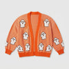 Women's Ghost Patch Long Sleeve Knit Halloween Cardigan