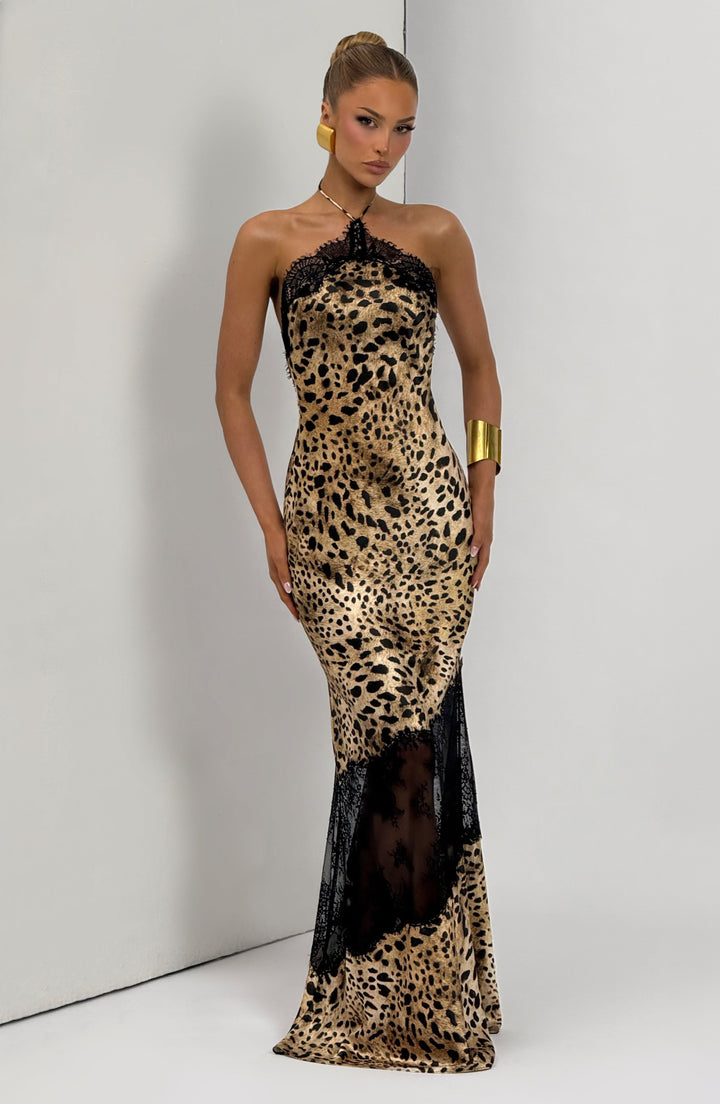 Minnie | Women's Elegant Satin Flare Maxi Dress