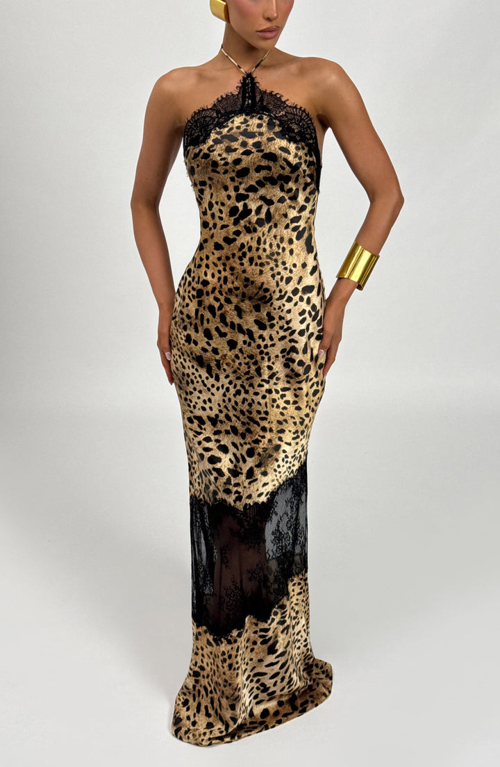 Minnie | Women's Elegant Satin Flare Maxi Dress