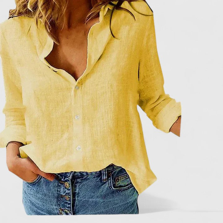 Sabine | Romantic Botanical V-Neck Floral Blouse