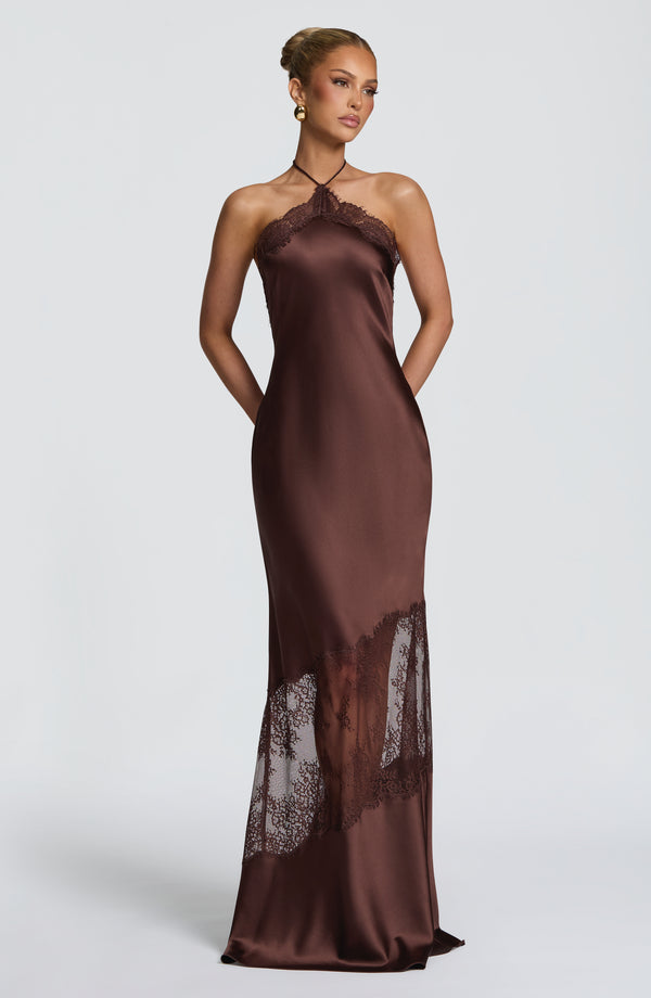 Minnie | Women's Elegant Satin Flare Maxi Dress