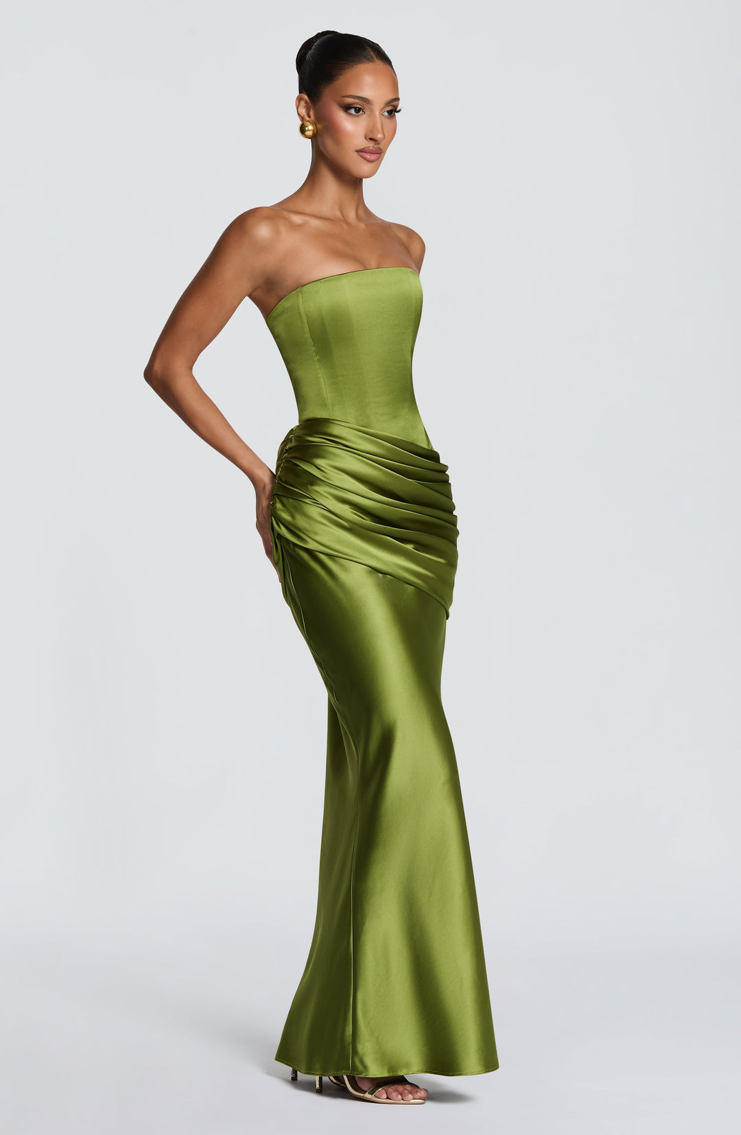 Lottie | Women's Evening Satin Corset Maxi Dress