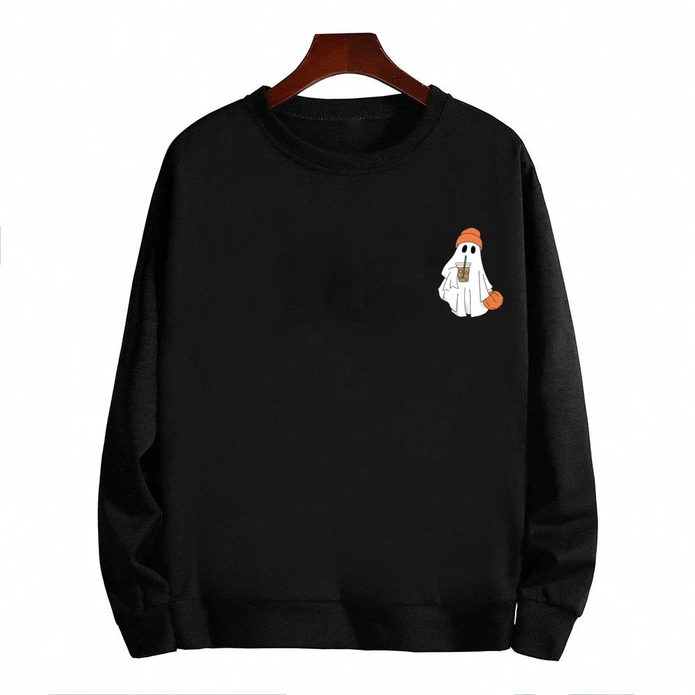Women's Little Ghost Iced Coffee Halloween Sweatshirt