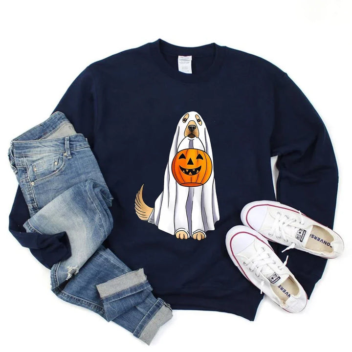 Golden Retriever Ghost Halloween Sweatshirt Unisex