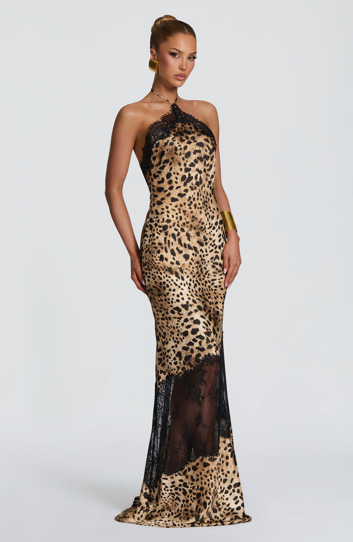 Minnie | Women's Elegant Satin Flare Maxi Dress