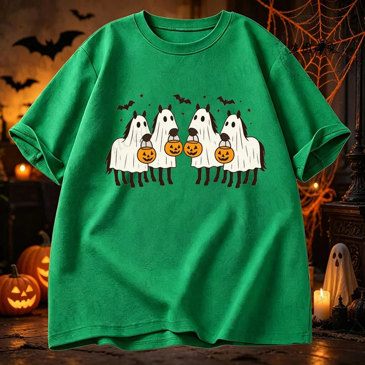 Women's Halloween Horse Graphic Funny T-Shirt