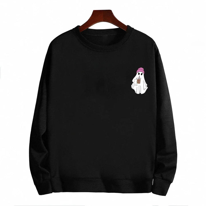 Women's Little Ghost Iced Coffee Halloween Sweatshirt
