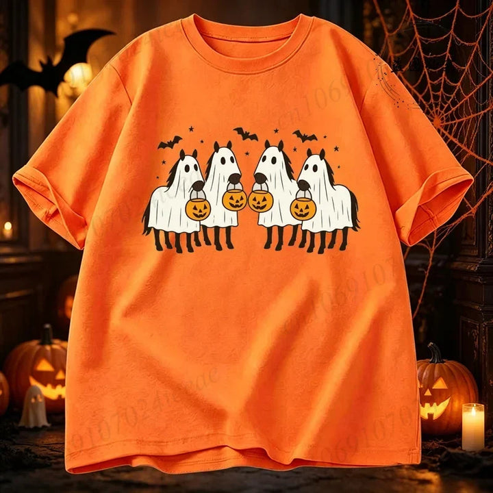 Women's Halloween Horse Graphic Funny T-Shirt