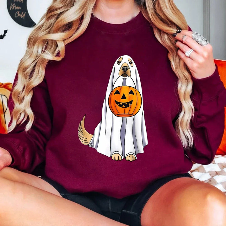 Golden Retriever Ghost Halloween Sweatshirt Unisex