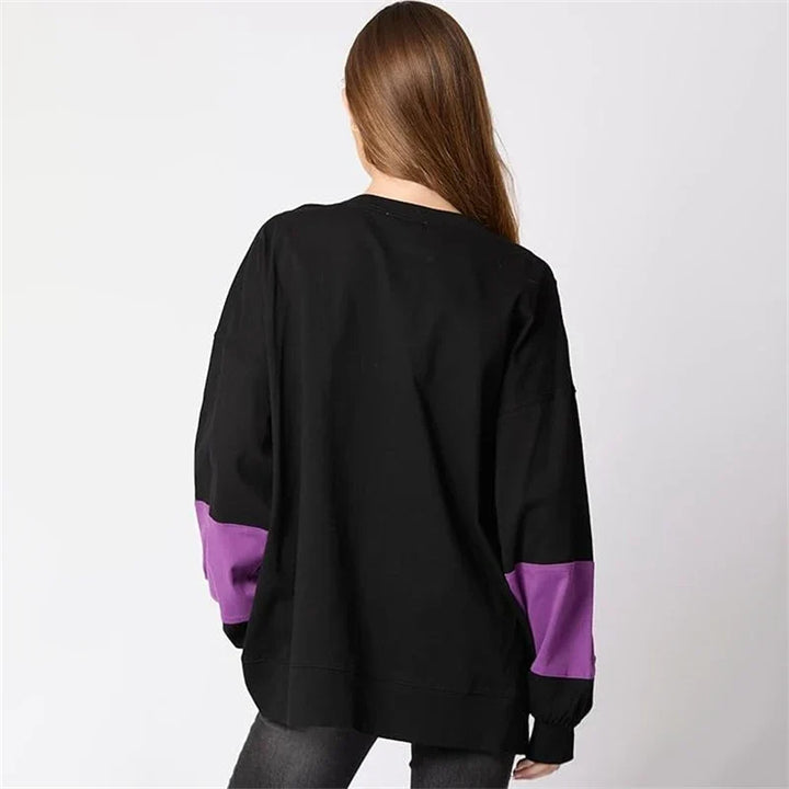 Spooky Sequined Letter Candy Halloween Pullover Hoodie | Cute Patchwork Fall Sweatshirt
