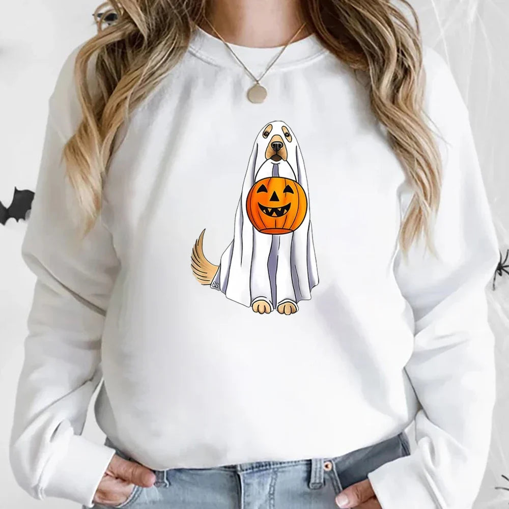 Golden Retriever Ghost Halloween Sweatshirt Unisex