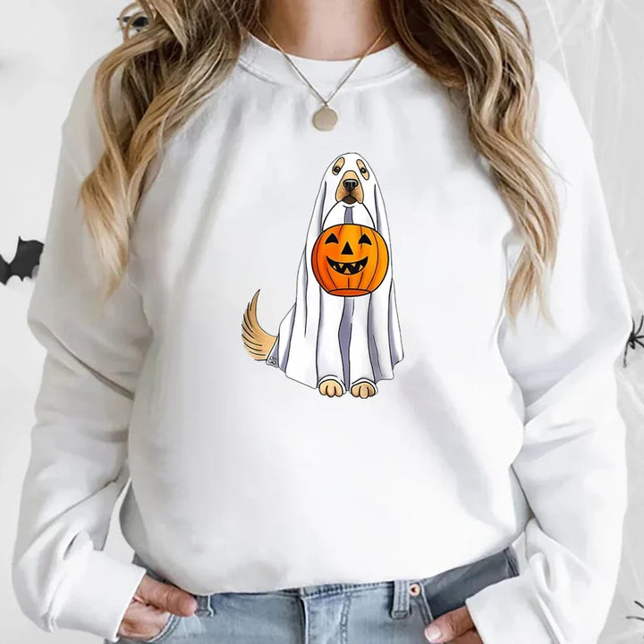 Golden Retriever Ghost Halloween Sweatshirt Unisex