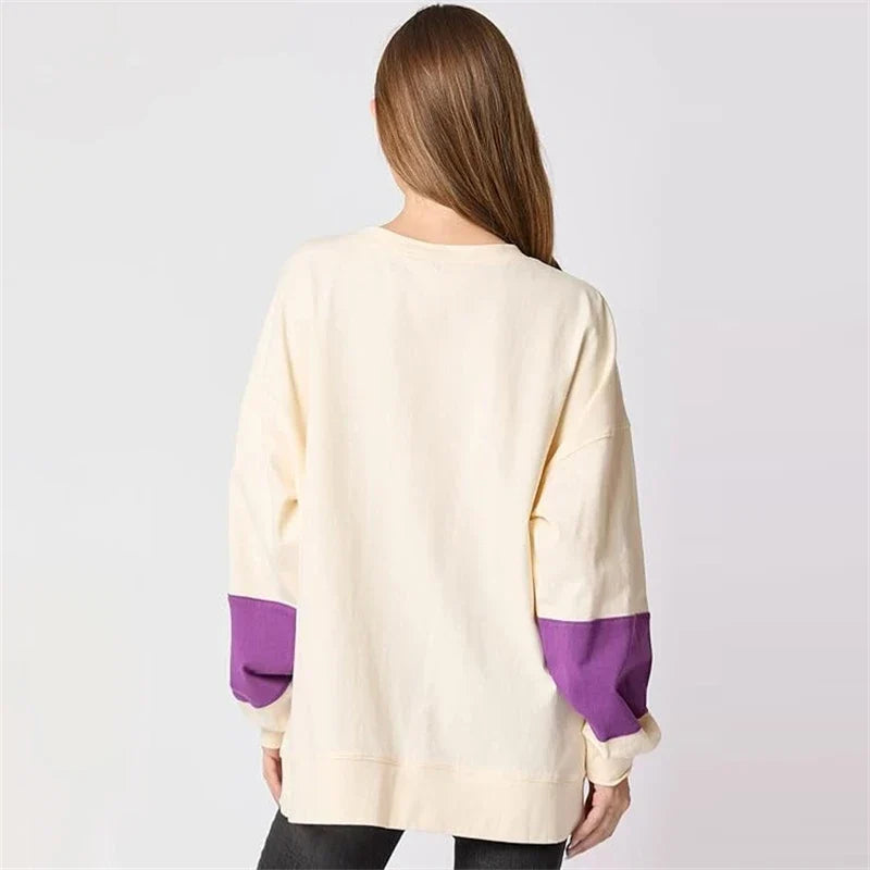 Spooky Sequined Letter Candy Halloween Pullover Hoodie | Cute Patchwork Fall Sweatshirt