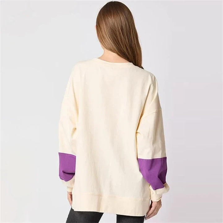 Spooky Sequined Letter Candy Halloween Pullover Hoodie | Cute Patchwork Fall Sweatshirt