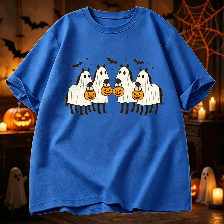 Women's Halloween Horse Graphic Funny T-Shirt