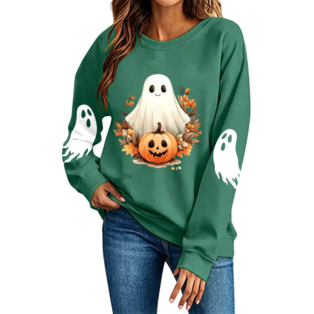 Women's Spooky Ghost Halloween Graphic Hoodie