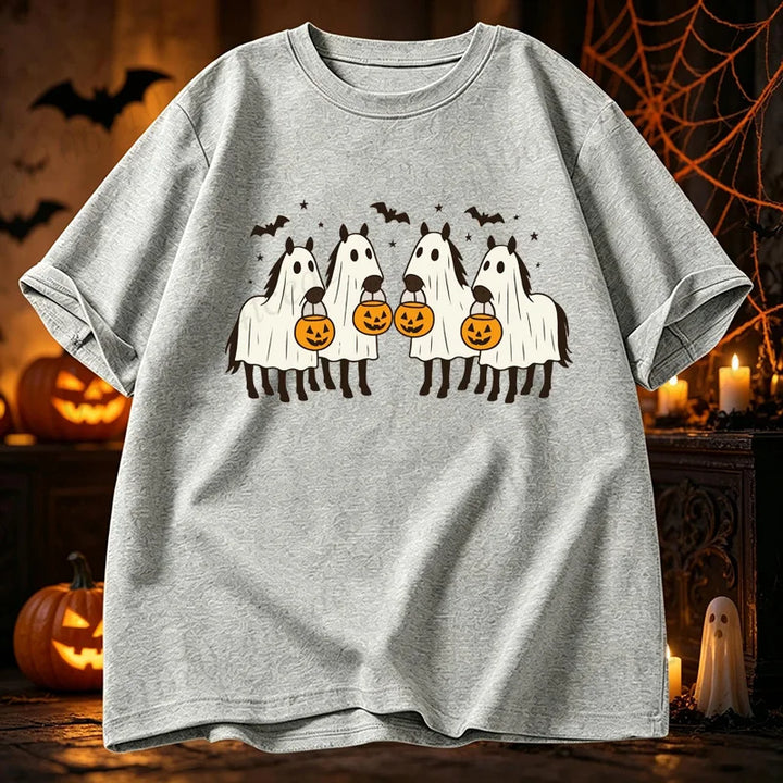 Women's Halloween Horse Graphic Funny T-Shirt