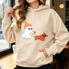 Ghost Walking Dachshund Halloween Hoodie Unisex