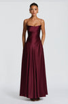 Lorna | Women's Satin Cowl Neck Maxi Dress