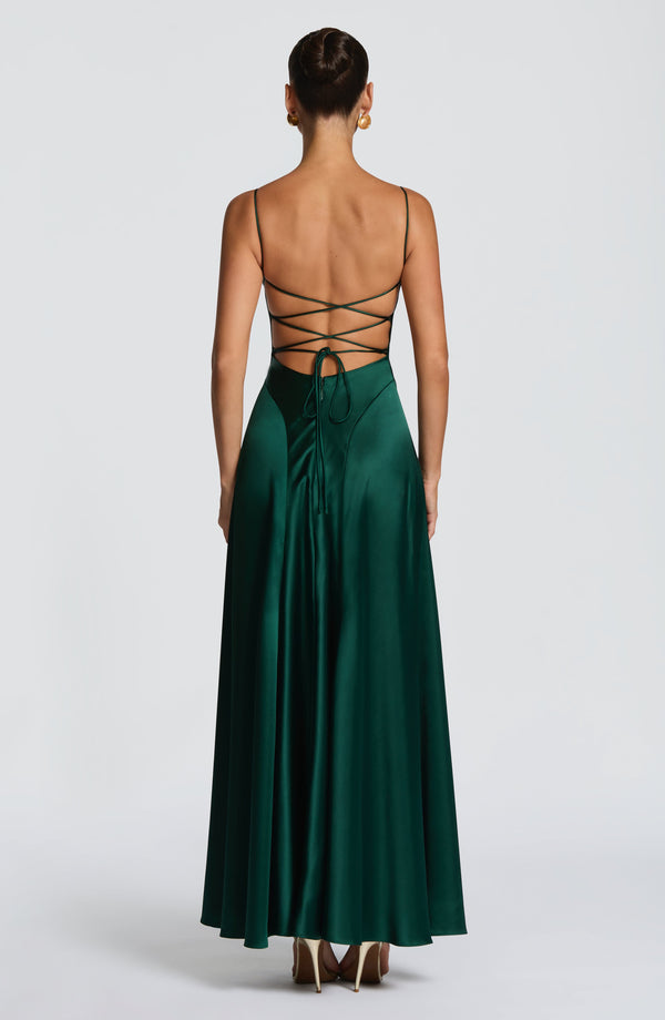 Lorna | Women's Satin Cowl Neck Maxi Dress
