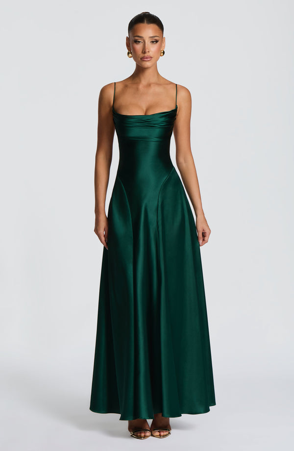 Lorna | Women's Satin Cowl Neck Maxi Dress