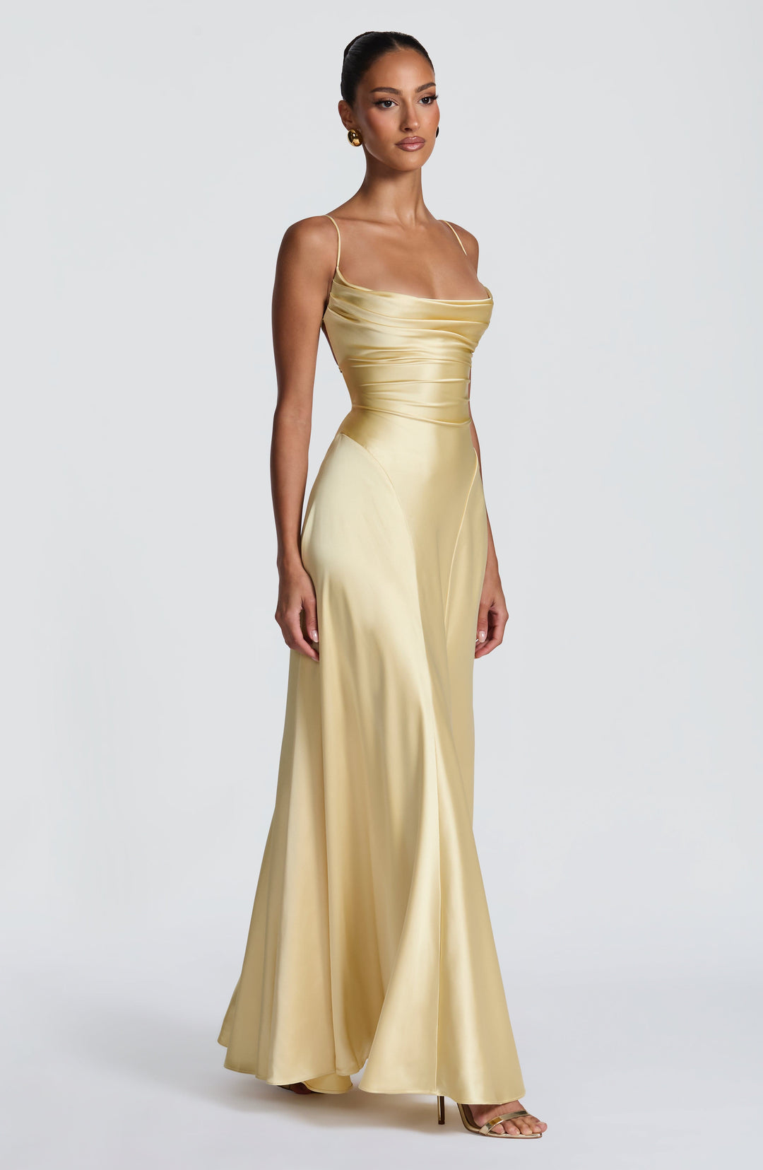 Lorna | Women's Satin Cowl Neck Maxi Dress