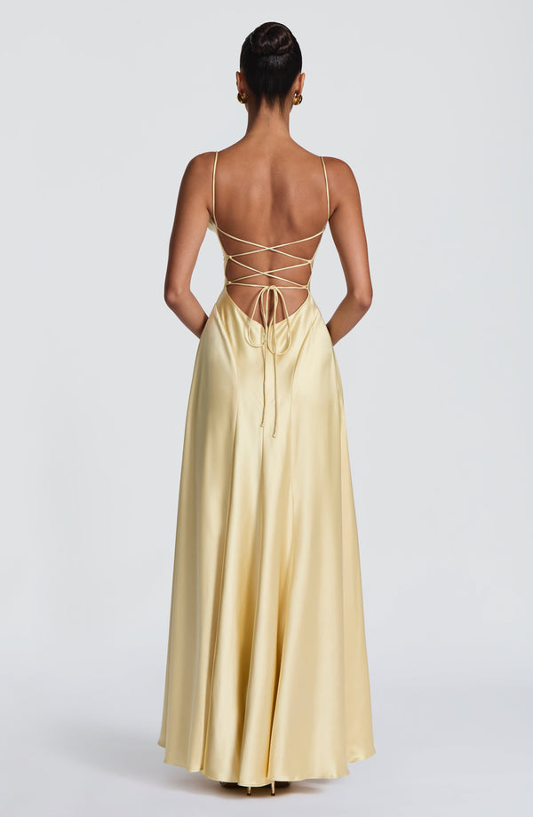 Lorna | Women's Satin Cowl Neck Maxi Dress
