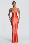 Gilda | Women's Evening Satin Cupped Maxi Dress
