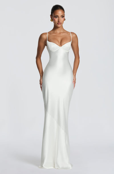Gilda | Women's Evening Satin Cupped Maxi Dress