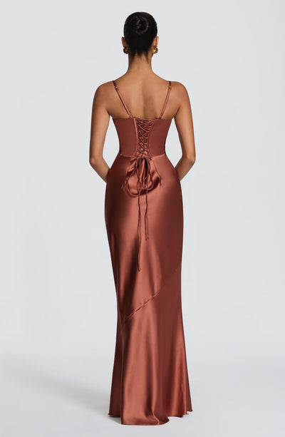 Gilda | Women's Evening Satin Cupped Maxi Dress