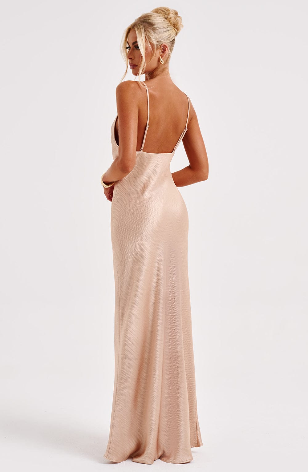 Camille | Women's Satin Backless Maxi Dress
