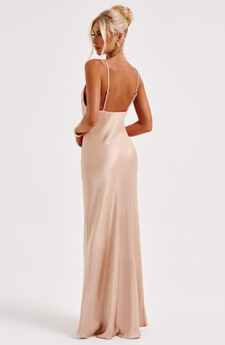 Camille | Women's Satin Backless Maxi Dress